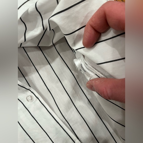 Aeropostale Chevrolet Corvette Mechanic Striped Collar Shirt Mens Medium Button - Picture 6 of 10